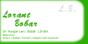 lorant bobar business card