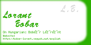 lorant bobar business card